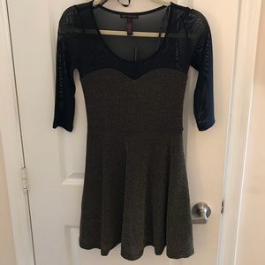 Material Girl Black & Gold Cocktail Dress